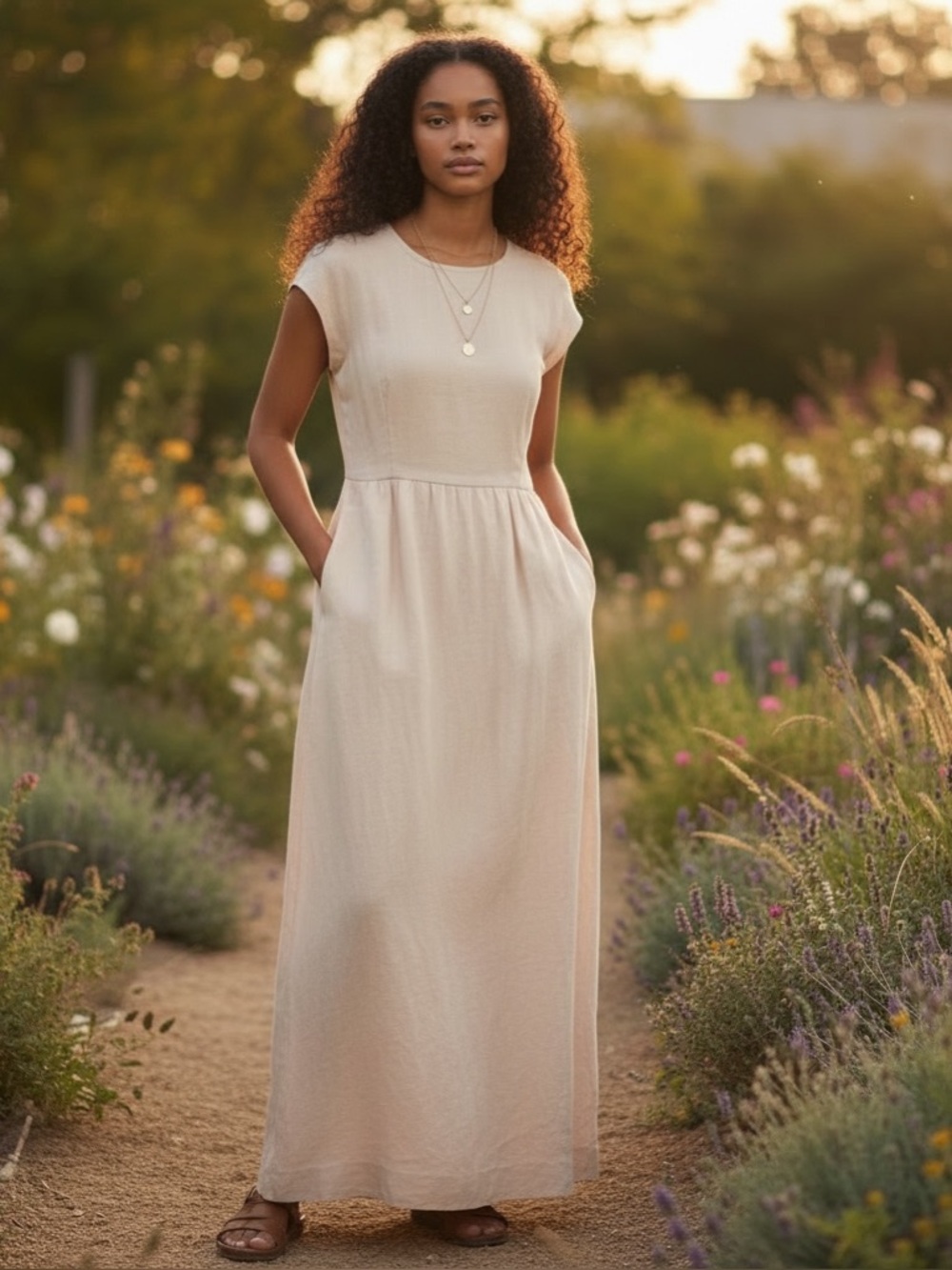 NWT Reformation Cornelia Dress in Blush size 0 Linen Made from Dead stock fabric